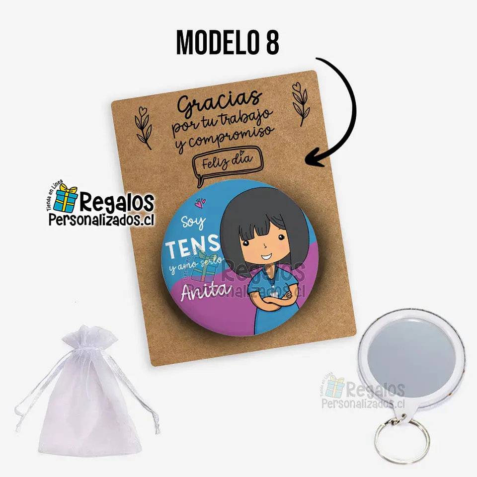 Llavero espejo diseño Tens Mujer 9