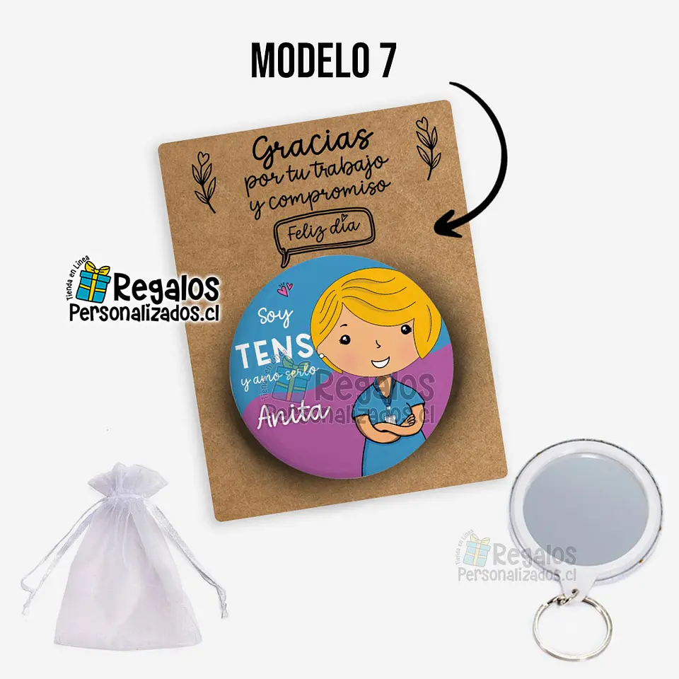Llavero espejo diseño Tens Mujer 8