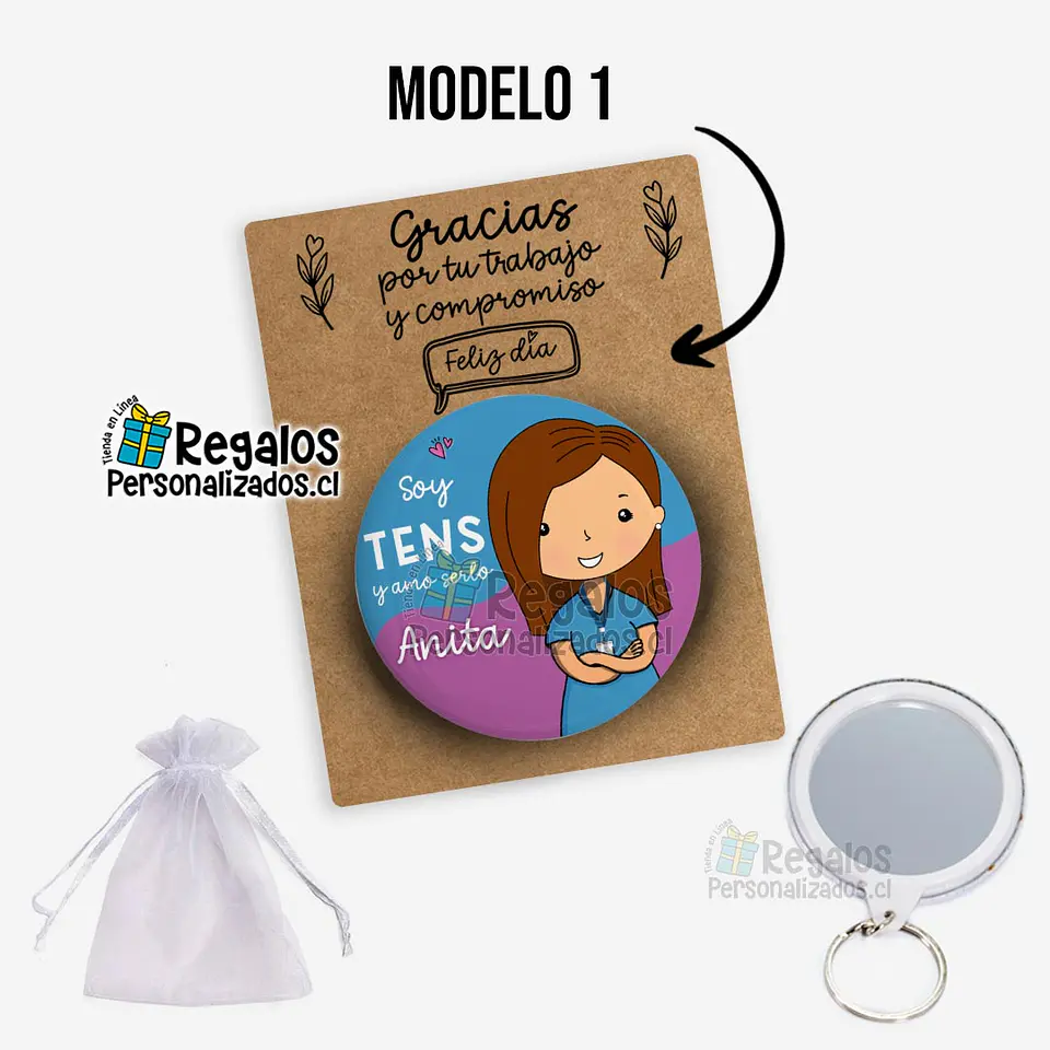 Llavero espejo diseño Tens Mujer 2