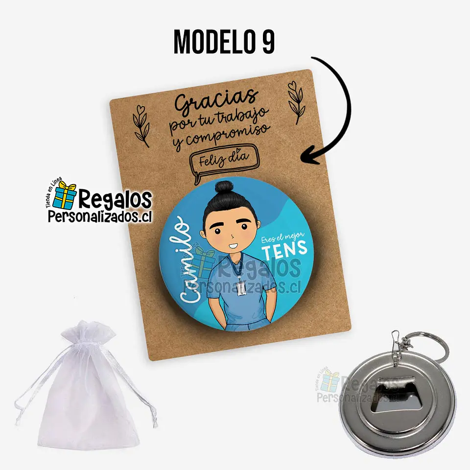 Llavero destapador diseño Tens varón 10