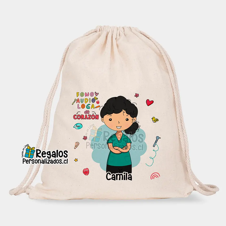 Morral algodón diseño fonoaudióloga 1