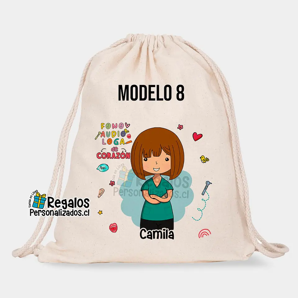 Morral algodón diseño fonoaudióloga 9