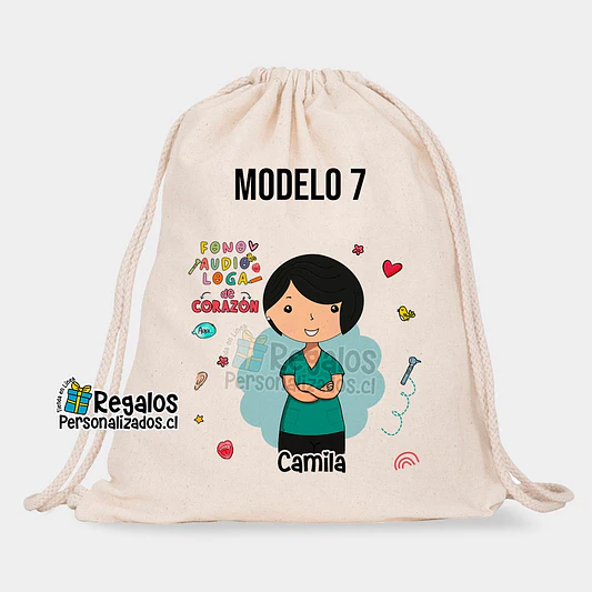 Morral algodón diseño fonoaudióloga 8