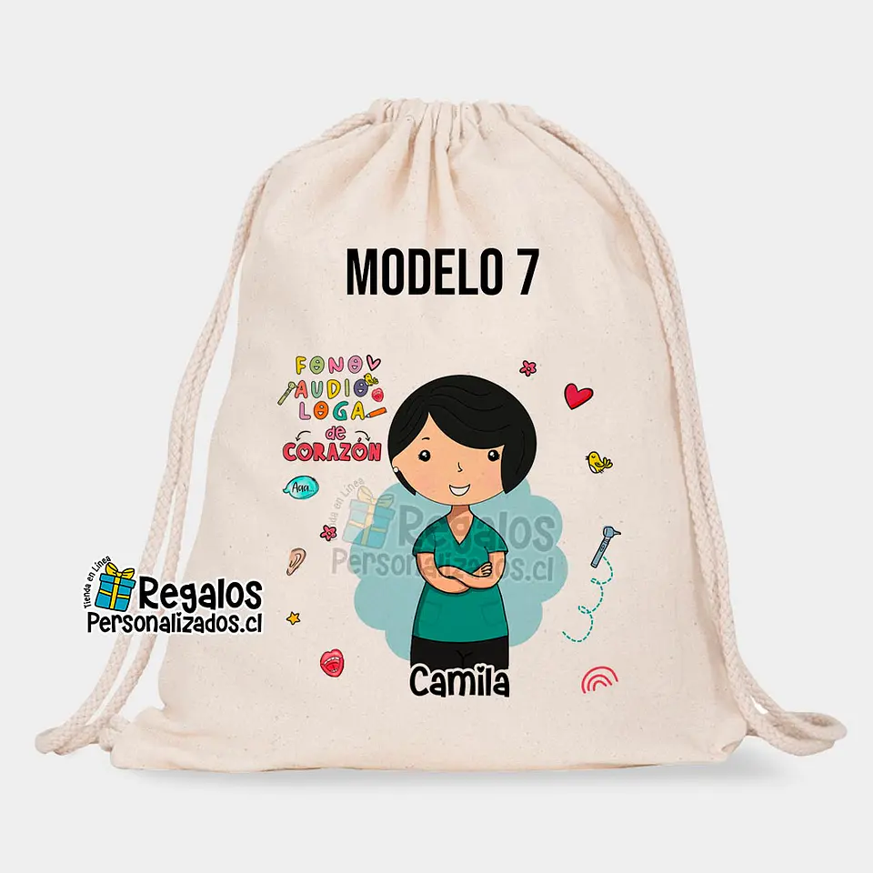 Morral algodón diseño fonoaudióloga 8