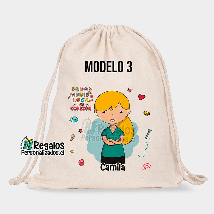 Morral algodón diseño fonoaudióloga 4