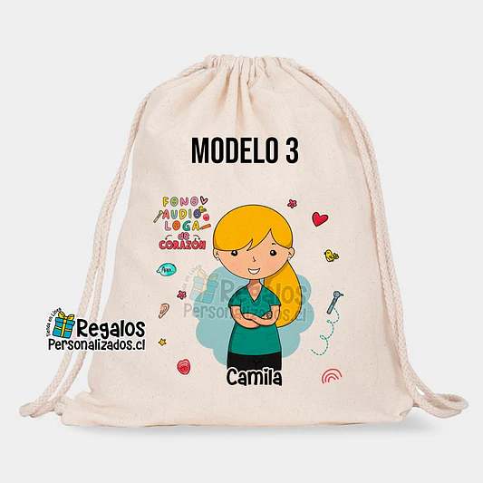 Morral algodón diseño fonoaudióloga 4