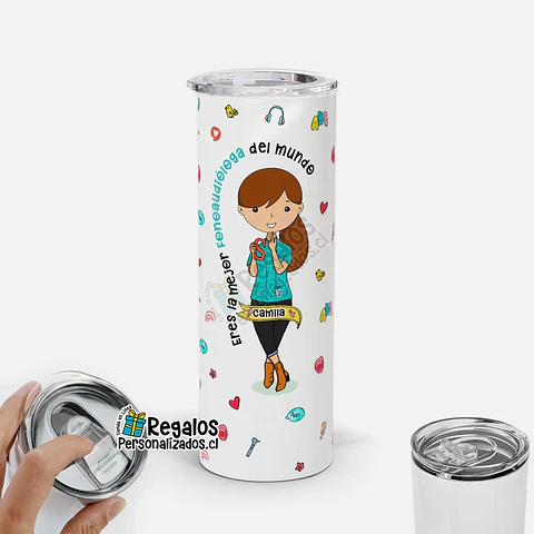 Vaso térmico skinny diseño Fonoaudióloga