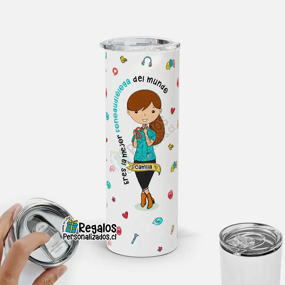 Vaso térmico skinny diseño Fonoaudióloga 1