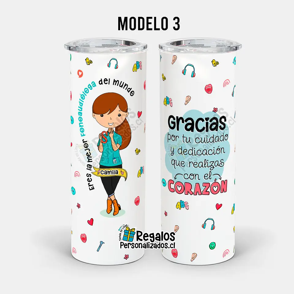 Vaso térmico skinny diseño Fonoaudióloga 4