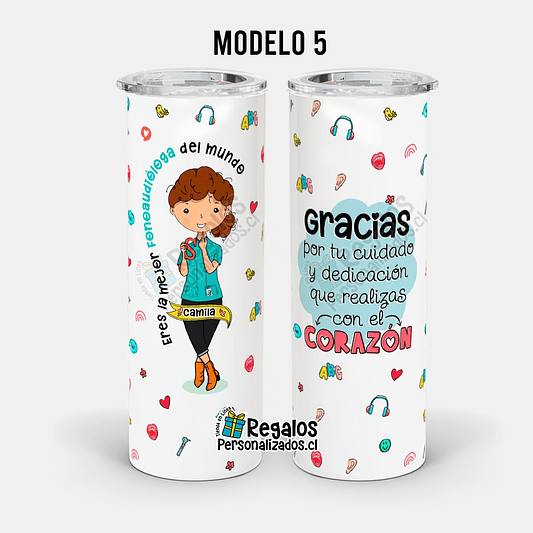 Vaso térmico skinny diseño Fonoaudióloga 6
