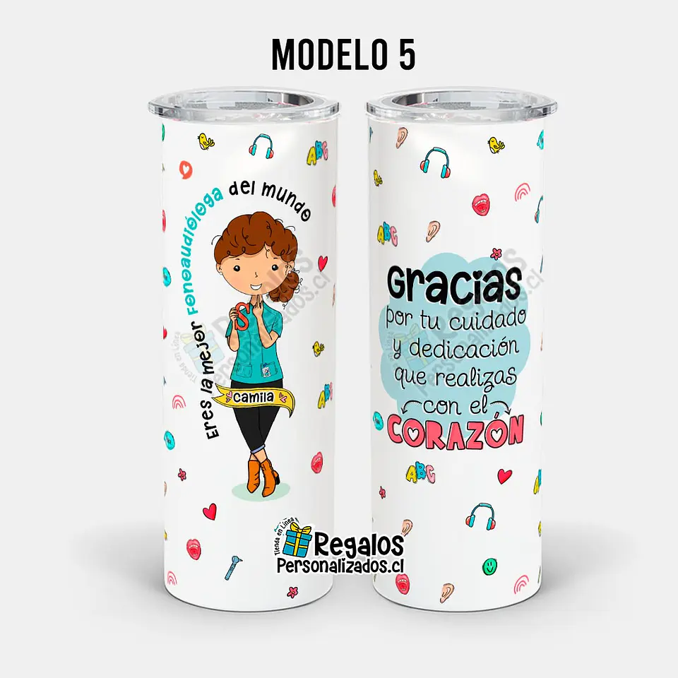 Vaso térmico skinny diseño Fonoaudióloga 6