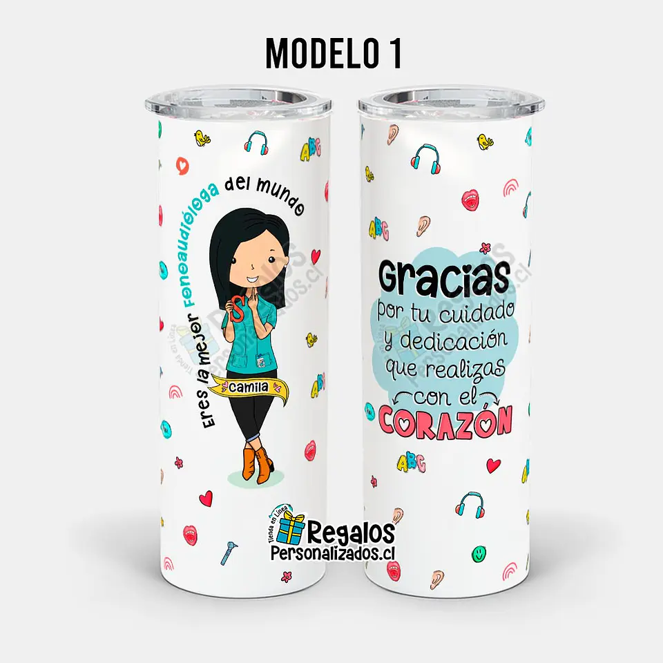Vaso térmico skinny diseño Fonoaudióloga 2