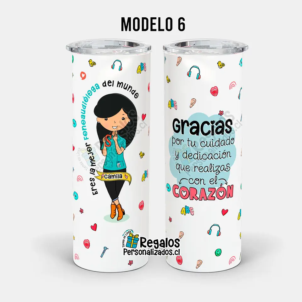 Vaso térmico skinny diseño Fonoaudióloga 7