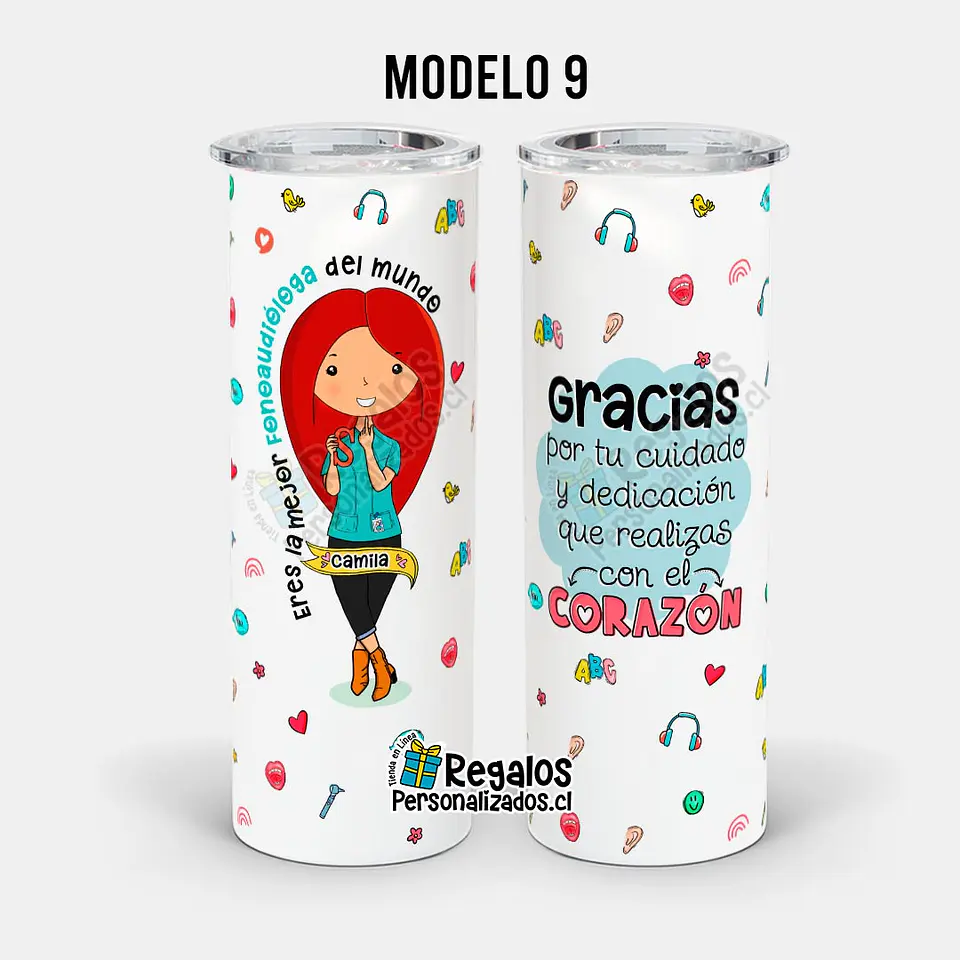 Vaso térmico skinny diseño Fonoaudióloga 10