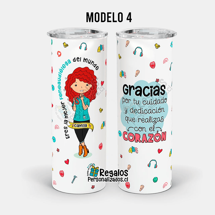 Vaso térmico skinny diseño Fonoaudióloga 5