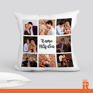 Cojín diseño collage 8 fotos personalizadas