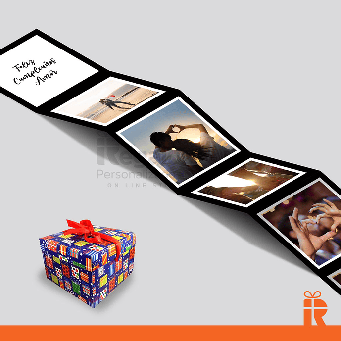 Cajita acordeón con fotos personalizada 2