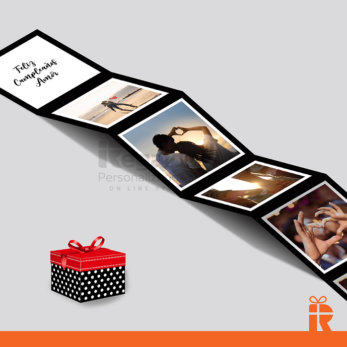 Cajita acordeón con fotos personalizada 6