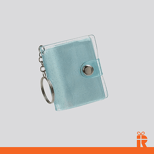 Mini album llavero celeste con fotos