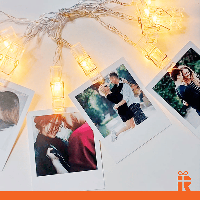 Guirnalda luces clip con enchufe y 20 fotos  1