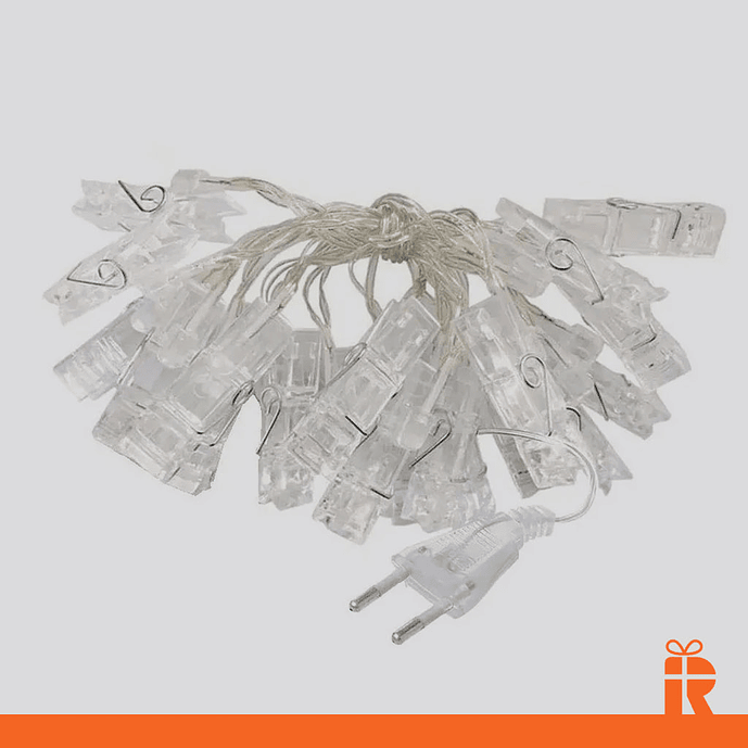 Guirnalda luces clip con enchufe y 20 fotos  3