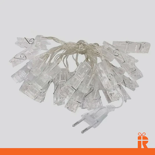 Guirnalda luces clip con enchufe y 20 fotos  3