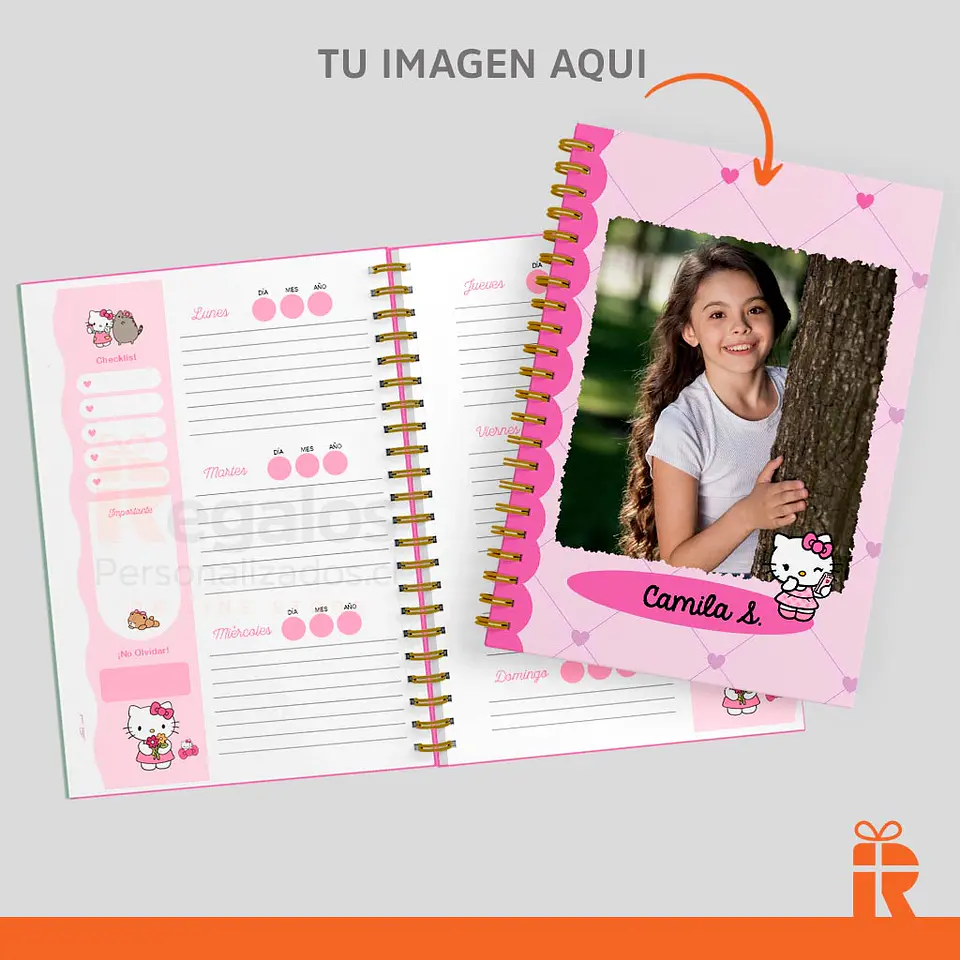 Agenda planificador Hello Kitty, tapas personalizadas 1