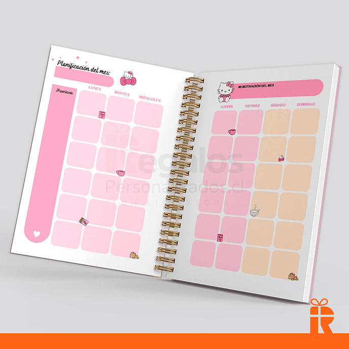 Agenda planificador Hello Kitty, tapas personalizadas 3