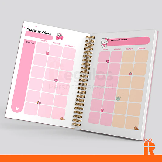 Agenda planificador Hello Kitty, tapas personalizadas 3
