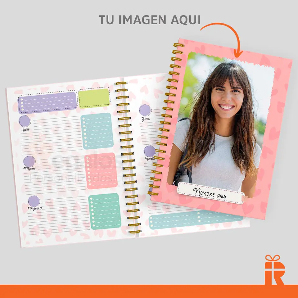 Agenda planificador femenino, tapas personalizadas 1