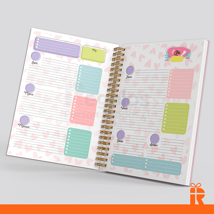 Agenda planificador femenino, tapas personalizadas 6