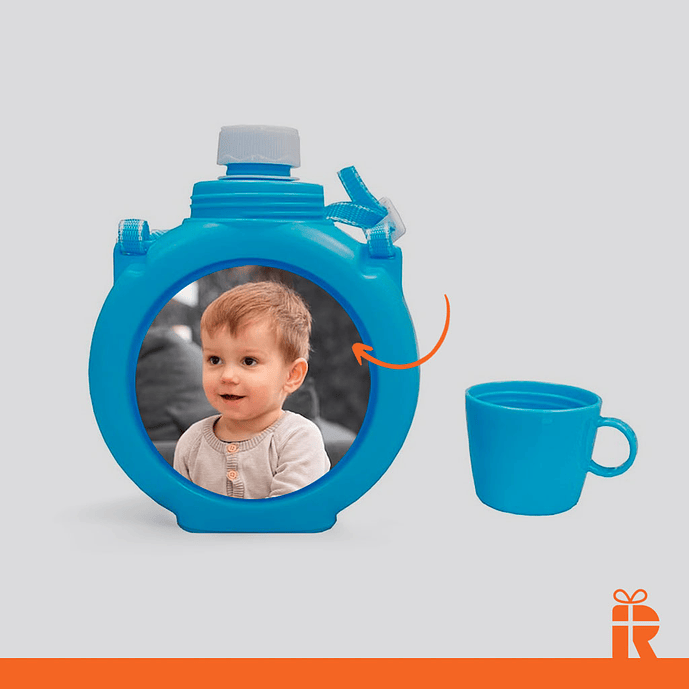 Botella cantimplora celeste personalizada 1
