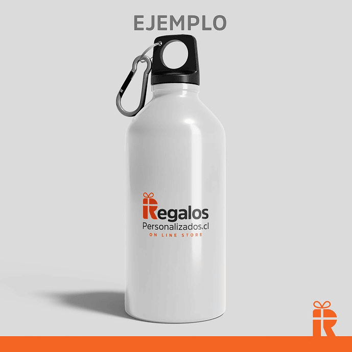 Botella tapa rosca y mosqueton 600cc, personalizada 2