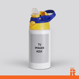 Botella niños azul/amarillo, 500cc personalizada
