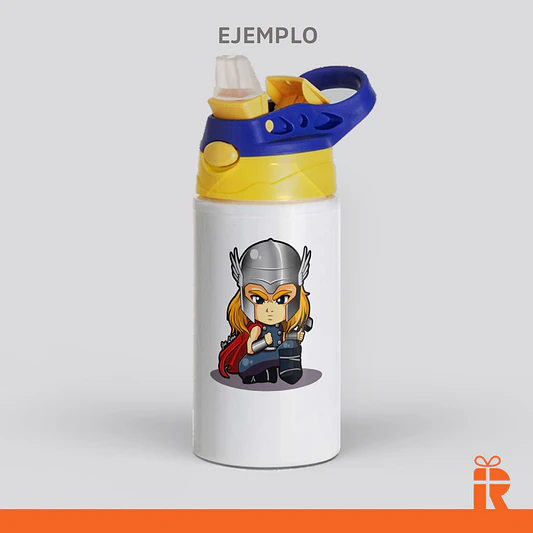 Botella niños azul/amarillo, 500cc personalizada 2