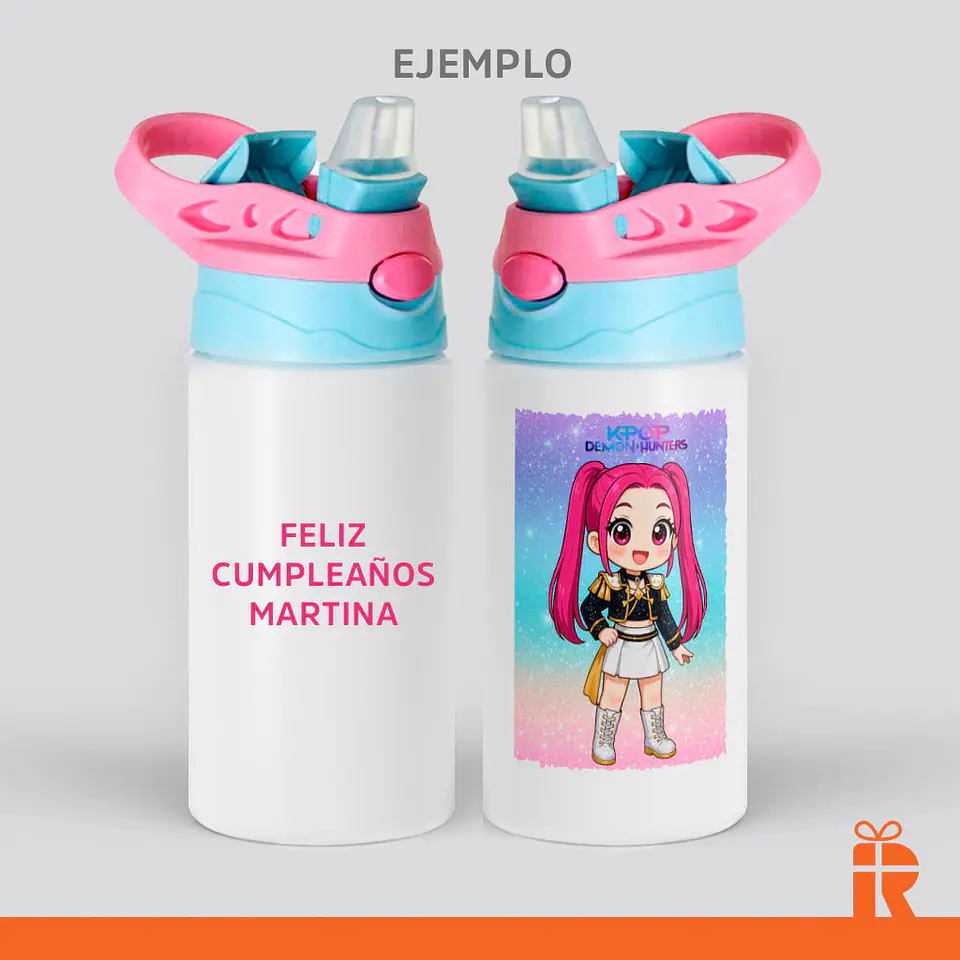 Botella niños celeste/rosa, 500cc personalizada 4