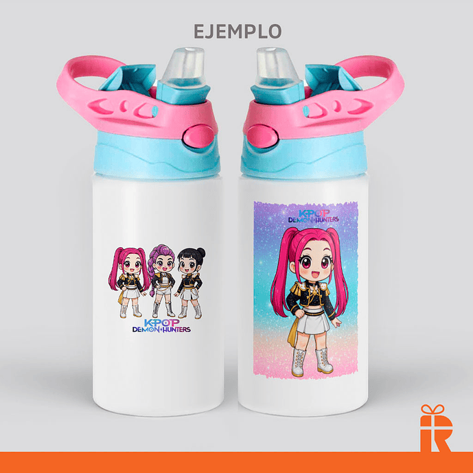 Botella niños celeste/rosa, 500cc personalizada 3