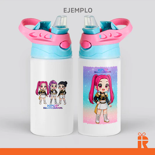 Botella niños celeste/rosa, 500cc personalizada 3