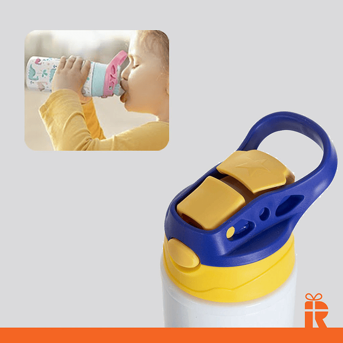 Botella niños azul/amarillo, 500cc personalizada 5