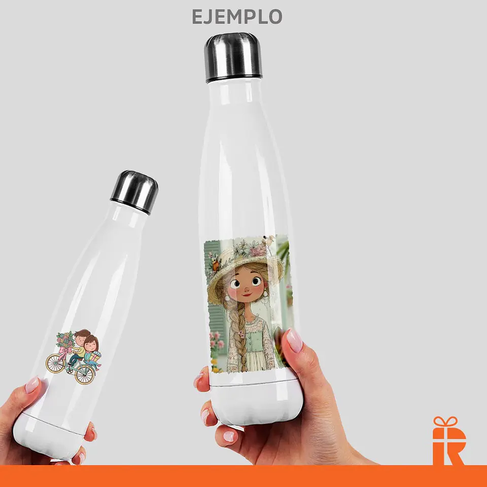 Botella térmica blanca 500 cc personalizada 3