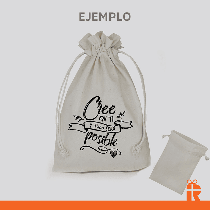 Pack saco algodón 20x29cm personalizado 3