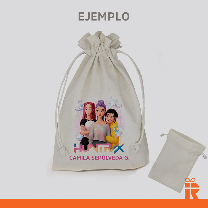 Saco algodón diseño escolar 20x29cm personalizado 3