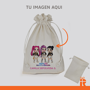 Saco algodón diseño escolar 20x29cm personalizado