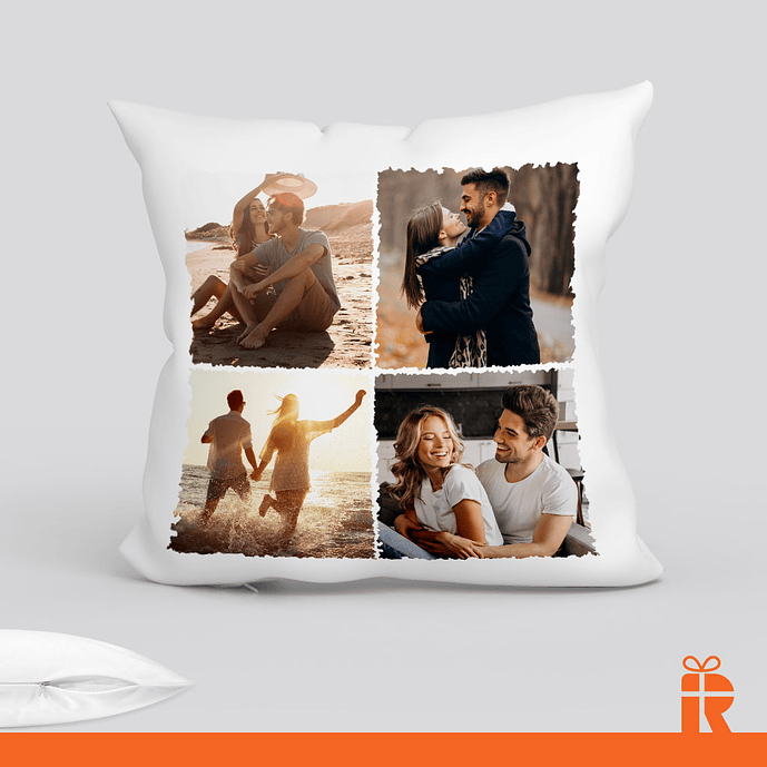 Cojín diseño collage 4 fotos personalizadas 1