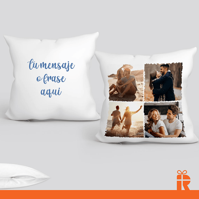 Cojín diseño collage 4 fotos personalizadas 3