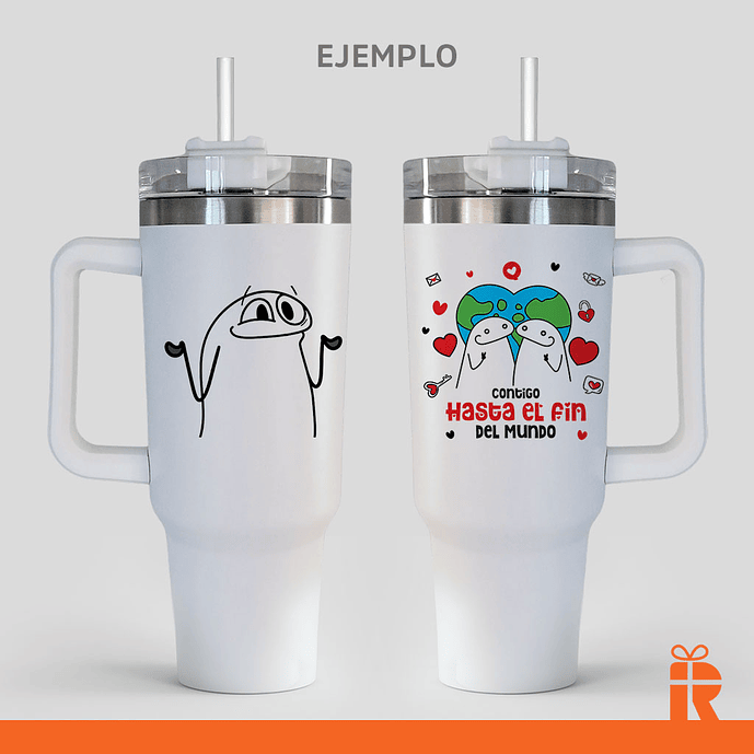 Vaso térmico 1.2lt blanco mate personalizado 4