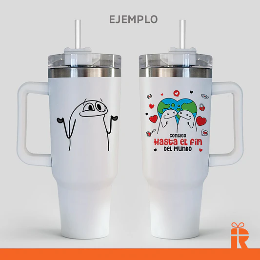 Vaso térmico 1.2lt blanco personalizado 4