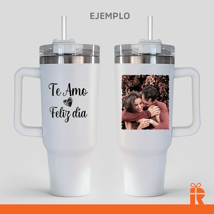 Vaso térmico 1.2lt blanco mate personalizado 3