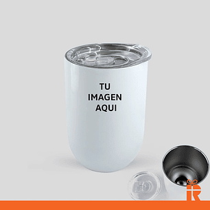Vaso térmico blanco acero inoxidable porsonalizado