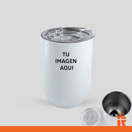 Vaso térmico blanco acero inoxidable porsonalizado 1